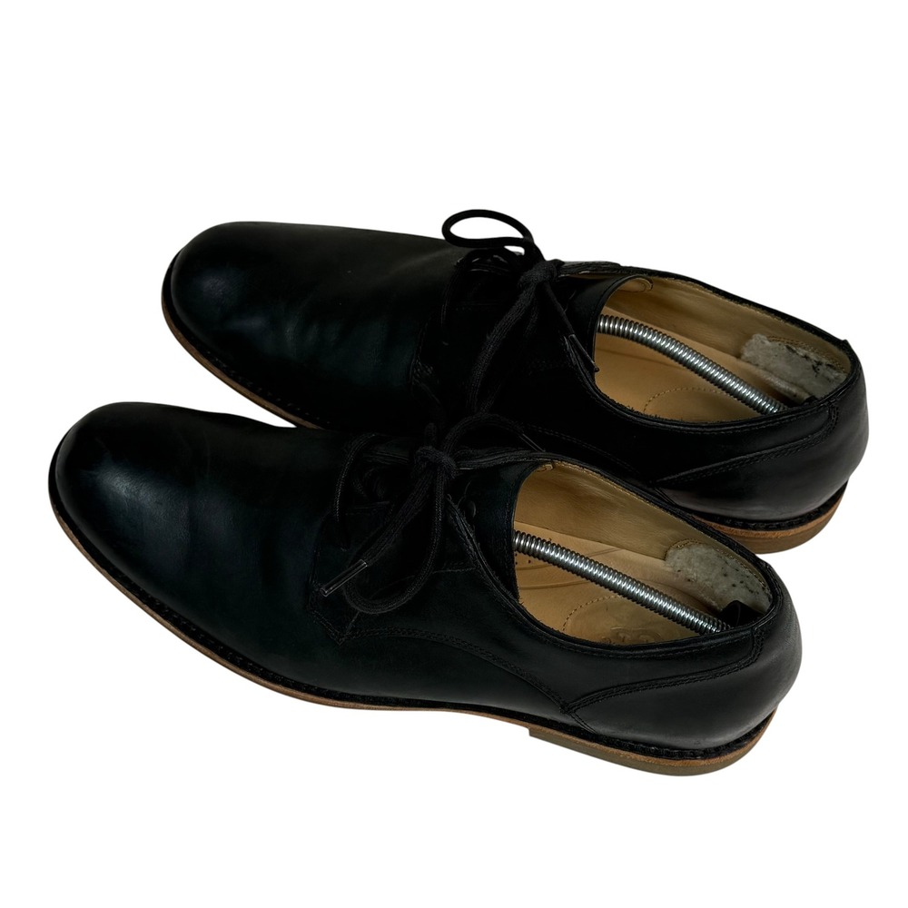 UGG Freamon Mens Black Leather Lace Up Plain Toe Oxford Dress Shoes - Picture 2 of 11
